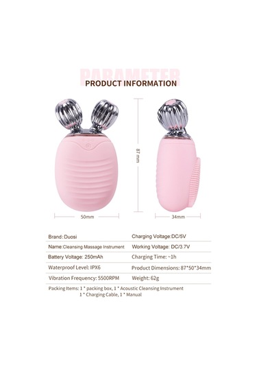 Sones 2'si 1 Arada Elektrikli Yüz Temizleme Fırçası Su Geçirmez Yüz Cilt Temizleme Masaj Aleti Silikon Titreşimli Fırça Gözenek Temizleyici Siyah Nokta Temizleyici