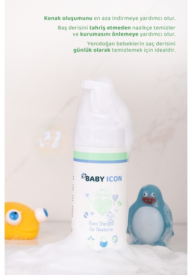 Baby Icon Organik Vegan Yenidoğan Köpük Şampuan