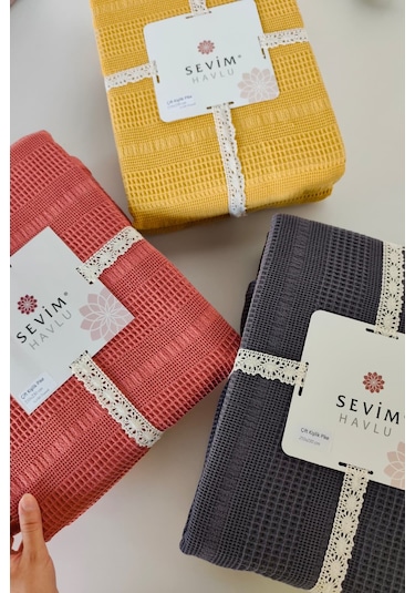 Tek Kişilik Waffle Pike 160x230cm, %100 Pamuk, Petek Tasarım