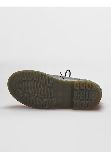 Hakiki Deri Siyah Bağcıklı Kadın Günlük Bot-siyah Siyah