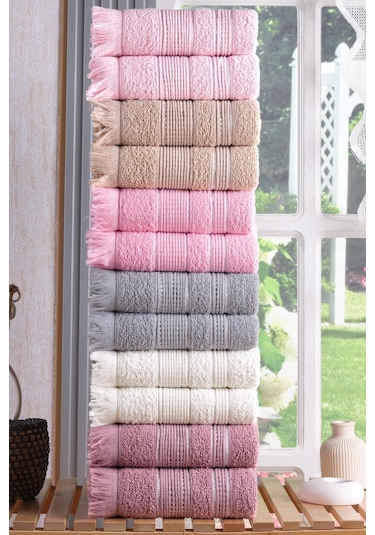 Shiny El Yüz Havlu Seti 50 x 90 CM 12'li Gri