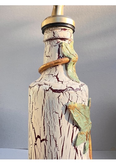 500 Ml Kil Kabartma Uygulama Akdeniz Ve Ege Dokunuşu El Yapımı Zeytinyağı & Üzüm Sirke Şişeleri, Yağ Bordo