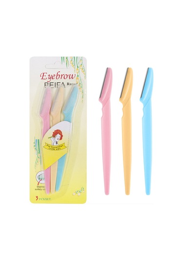 3'lü Kaş Tıraş Bıçağı, Kaş Düzeltici, Çok Renkli