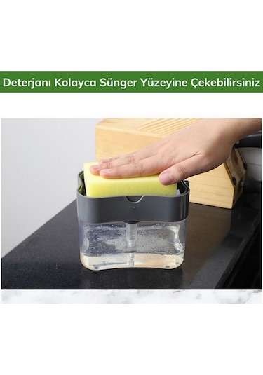 Buffer İkisi Bir Arada Basmalı Pratik Sıvı Sabunluk ve Pompası