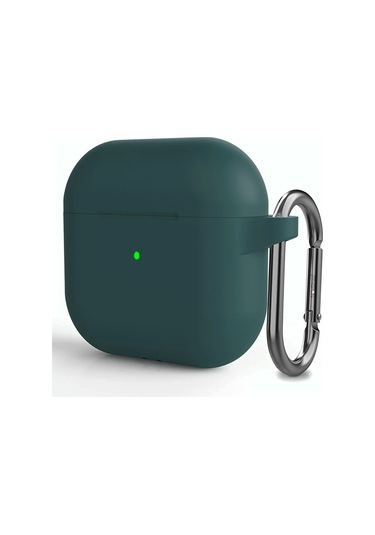 Novstrap Kulaklık Kılıfı Apple Airpods 4. Nesil İle Uyumlu Kılıf Toz Tıpalı Yumuşak Liquid Silikon Yeşil Koyu