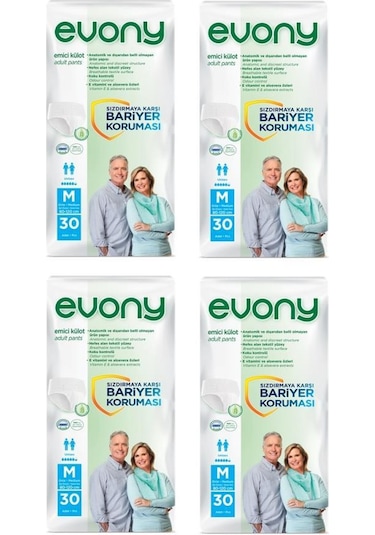 Evony 5.5 Damla Emici Külot Orta Boy M 30'Lu x 4 120 Adet