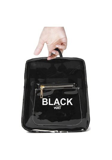 Renkli Şeffaf Mini Sırt Çantası Siyah