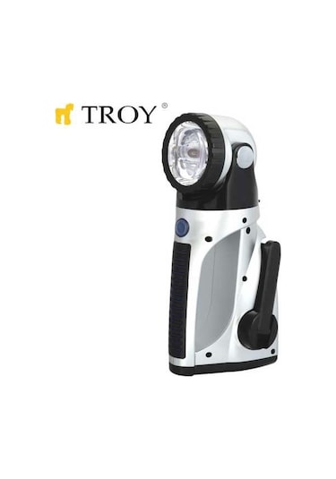 Troy 28050 Şarjlı Dinamolu El Feneri N11.12732 Gri - Siyah