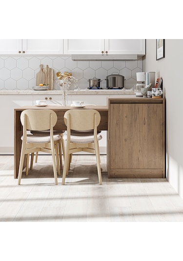 Milano Bar Masası Dolaplı Yüksek Mutfak Yemek Masa , Mutfak Adası