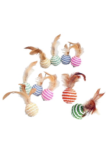 Homyl 10 Adet Kedi Tırmalama Topu Mobilya Koruma Tüy Oyuncaklar