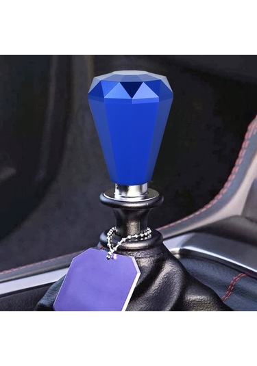 Sones Evrensel Araba Elmas Şekli Metal Vites Topuzu Mavi