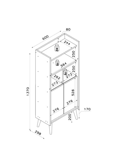 Lagomood Kiler Çok Amaçlı Dolap Banyo & Mutfak Antrasit Ceviz
