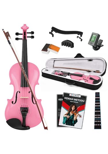 Fourtune Dante Vl-200pk 4/4 Akustik Pembe Keman Seti Tam Boy