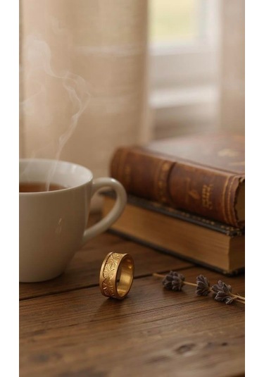 Altın Nesil 14 Ayar Altın Yeşil Altın Yıldız Modelli Yüzük Sarı Altın