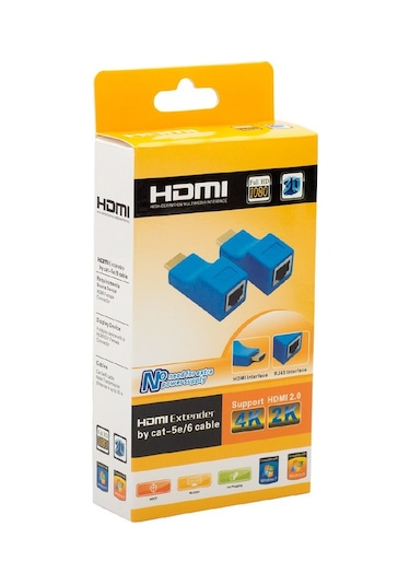 Hdmı To Cat5-cat6-cat7 Extender 30 Metre Uzatıcı, 4k Hdmı Extender, Cat6 Hdmi Görüntü Aktarma,