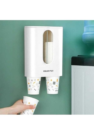 Besthome1 Ev Punch-pembe Duvara Monte Tek Kullanımlık Kağıt Bardak Alıcısı Otomatik Su Bardağı Tutucu Dağıtıcı Pembe