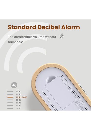 Gajeena Ahtapot Ahşap Led Saat, Dışarıdaki Sıcaklığı Gösterir, Otomatik Işık Algılama, İki Alarm, Usb Telefon Şarjı, Zx1003a, Pil Yok