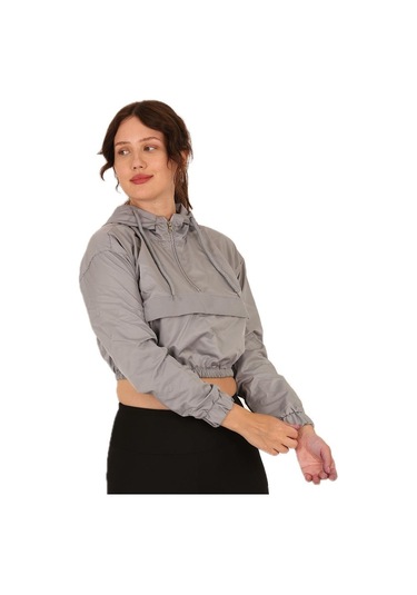 Scorp Alice Crop Kapüşonlu Kadın Sweatshirt Gri