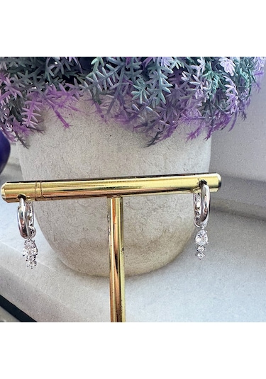 Masaliko Sallantılı Gümüş Küpe Ms3190, 925 Ayar Gümüş Gümüş Altın