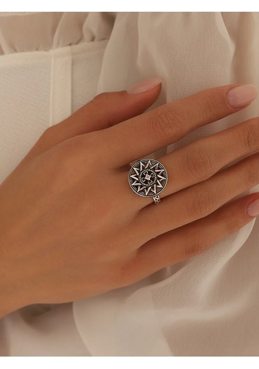 Serebranyj Dom 925 Ayar Gümüş Hristiyanlık Yüzüğü 26949431 Gri