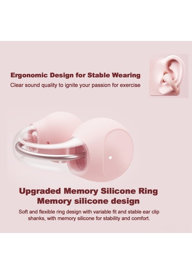 Suofeng 联想 Lp13 Pembe Klip-on Bluetooth 5.3 Kulaklık - 10mm Hoparlör, 5 Saat Müzik Süresi, 10m Aktarım Mesafesi