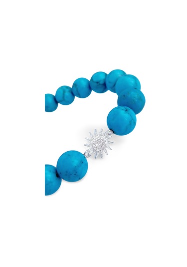 Gümüş Firuze Turkuaz Doğal Taşlı Güneş Tasarım Kadın Gümüş Bileklik Gümüş