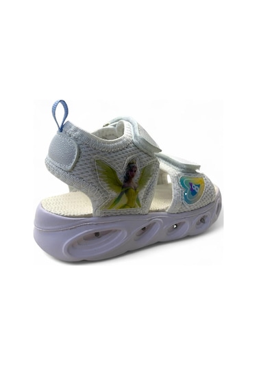 129 Kız Bebek Hafif Işıklı Sandalet Beyaz