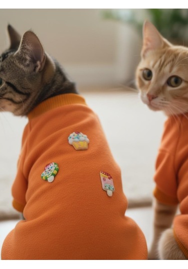 Cupcakes And Ice Cream Kediler İçin Polar Sweatshirt