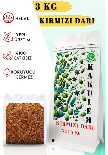 Kakulem Sertifikalı Kırmızı Darı Dal Darı 3 Kg