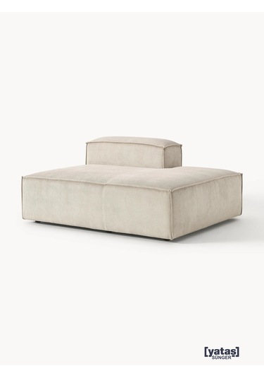 Most Mollis Sağ Pro Köşe Modül 01 Fitilli Kırık Beyaz Kadife Kuma