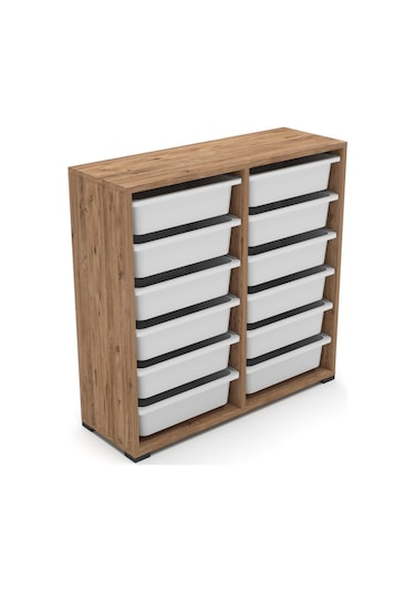 Berra 12 Sepetli Çok Amaçlı Dolap Oyuncak Dolabı Çam Diğer