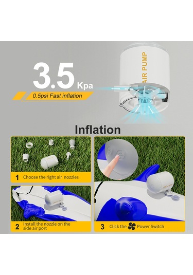 Tenfowee Beyaz Usb Şarjlı Minyatür Hava Pompa, 2000mah Batarya, 6 Uç, 200l/dk Akış, 35000rpm Motor, Led Işık, Havalandırma/boşaltma, Matras/yüzme Halka İçin Tenfowee Beyaz Usb Şarjlı Minyatür Hava Pompa, 2000mah Batarya, 6 Uç, 200l/dk Akış, 35000rpm Motor, Led Işık, Havalandırma/boşaltma, Matras/yüzme Halka İçin