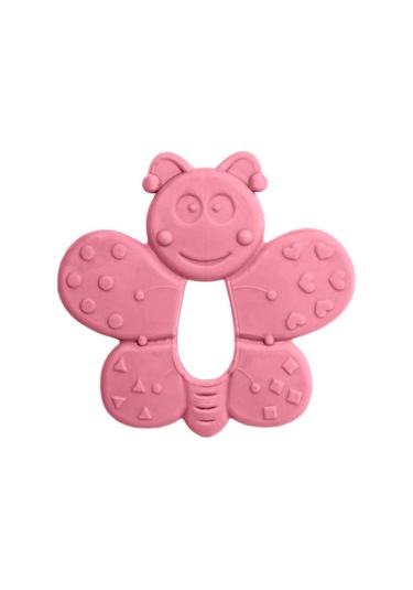 Kauçuk Yumuşak Diş Kaşıyıcı - Kelebek Figürlü Pembe