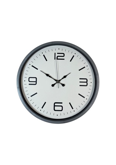 36 Cm Gri Dekoratif Klasik Duvar Saati Gri - Beyaz