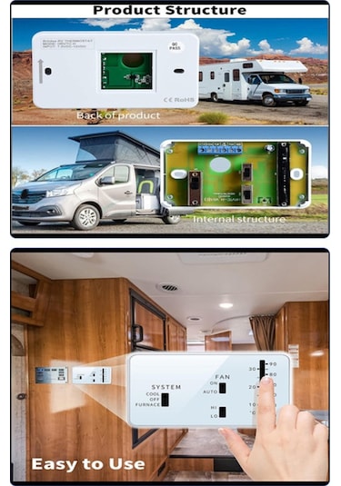 Lemestar Termometreler Rv Termostatı, Dometic 3106995.032 İçin Rv Analog Termostat Değişimi S Beyaz