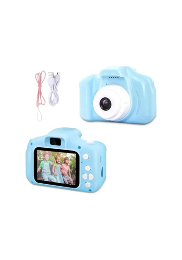 Springsun X200 Çocuk Dijital Kamerası - Yeşil, 1080p Video, Fotoğraf Çekimi, Sticker Özellikli, Taşınabilir 2.0 İnç Ekranlı Kartopu Kamera