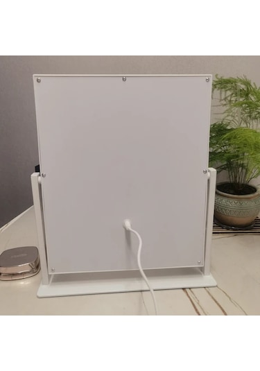 Oldfriend Siyah 1 Adet Led Işıklı Döner Makyaj Aynası, Yatak Odası Ve Banyo İçin Işık Renkli Makyaj Aynası Siyah