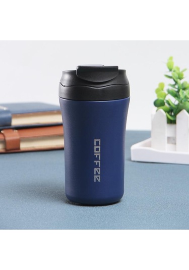 Mavi 400 Ml Çift Paslanmaz Çelik 304 Kahve Kupa Sızdırmaz Termos Seyahat Termos Kupa Thermosmug Su Şişesi Hediyeler Için