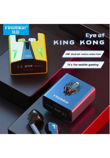 Fineblue KingKong TWS Bluetooth 5.2 Dokunmatik Kulak İçi Oyuncu Kulaklığı