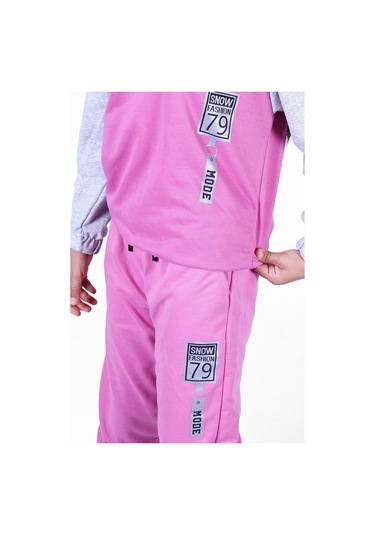 Fyk Kids Snow Fashıon Baskılı Kız Eşofman Takımı Pembe