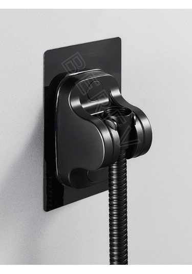 Berev 5 Fonksiyonlu Yüksek Basınçlı Duş Başlığı Yapışkanlı Mafsal 150 Cm Hortum Siyah Duş Seti Siyah