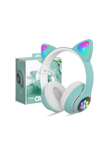 Jeemson Kedi Kulaklı Led Işıklı Bluetooth Kulaklık, Mikrofonlu, Çocuklar İçin Güvenli Ses, Oyun/müzik/seyahat Uygun lik