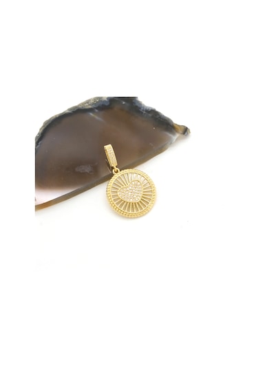 Ajda Charm Çelik Altın Kaplama Kadın Yuvarlak Kalpli Model-chr-112 Gold
