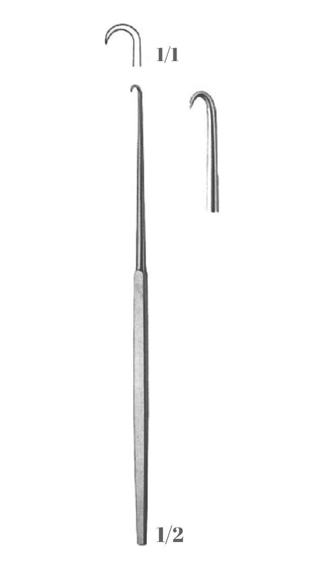 Cushing Dura Sinir Kancası Keskin El Ekartörü 6.2inç Sinir Kanca Retraktörü Mikrocerrah El Aletleri Çok Renkli