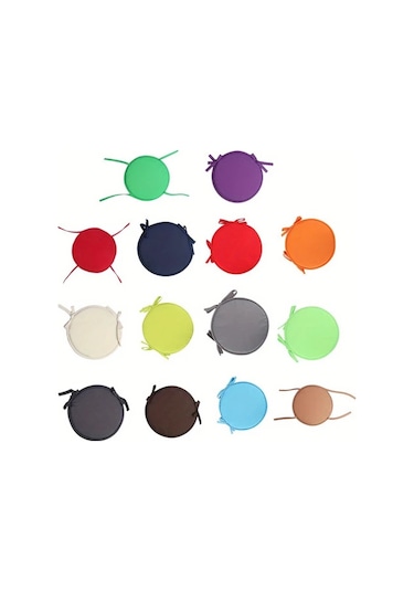 Topshop1 Koyu Kahverengi 11.81inç Yuvarlak Bağcıklı Sandalye Minderi - Kalın Dolgulu İç Ve Dış Mekan Koyu Kahve 11.81inç