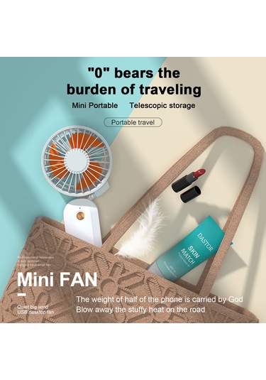 Kangvka F-158 Mavi Mini Kollük Fan - 35cm Askı Kablosu, Tek Tuş Kontrol, 3 Hız Seviyesi, 1200mah Li-pil, Elden Bağımsız Soğutma