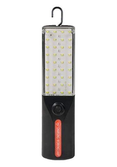 44 Led Asılabilir El Feneri Solar Şarjlı Polis Çakarlı Siyah