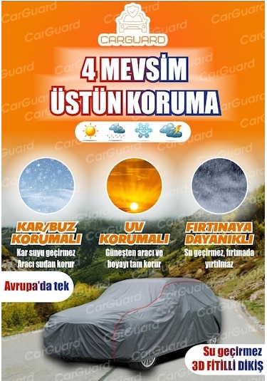 Carguard Tüm Hatchback Araçlar İle Uyumlu İle Uyumlu Lüks Araba Brandası Miflonlu Branda Oto Çadır Örtü