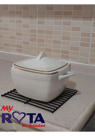 Kare Izgara Nihale, Metal Nihale, Çay Altlığı, Tencere Ve Tava Altlığı Siyah 2