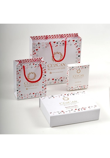 Premium Gift Rose Box - Miosa Vizon Hakiki Deri Kadın Cüzdan Siyah Gül Kutusu Vizon